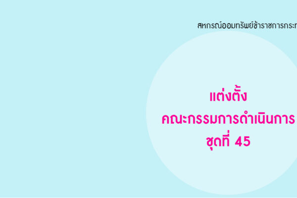 Read more about the article คำสั่ง เรื่อง แต่งตั้งคณะกรรมการดำเนินการ ชุดที่ 45
